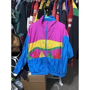Size L-Vtg MURELI Windbreaker Jacket 80s Retro Nylon Zip Up